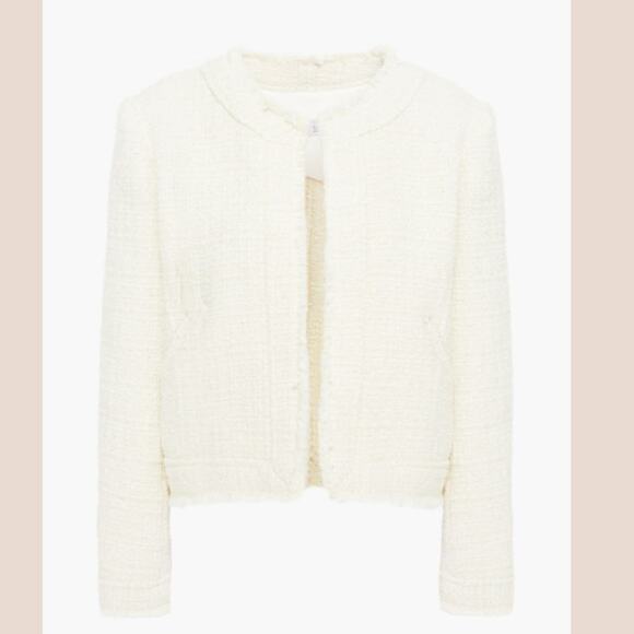 IRO Saussan Ivory Cream Metallic Cotton-blend Tweed Jacket French 36 US 4 - Picture 7 of 14
